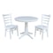 International Concepts Round 36 in Round Extension Dining Table with 2 Emily Chairs, White, 36 in W, 48 in L, 30.1 in H K08-36RXT-27B-C617-2 - alternate 1